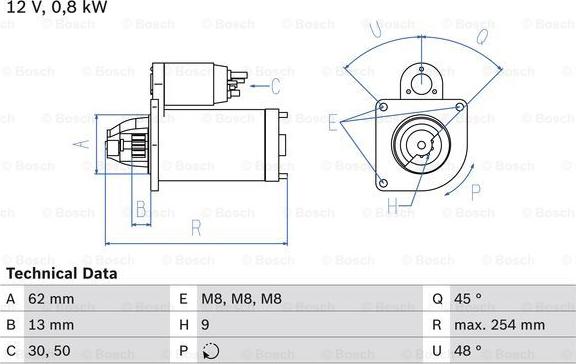 BOSCH 0 986 011 891 - Motorino d'avviamento autozon.pro