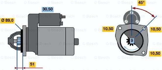 BOSCH 0 986 011 340 - Motorino d'avviamento autozon.pro