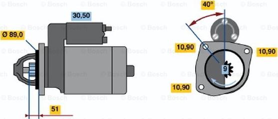 BOSCH 0 986 011 250 - Motorino d'avviamento autozon.pro