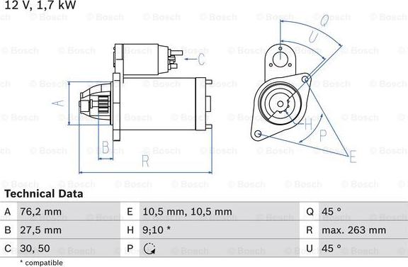 BOSCH 0 986 018 070 - Motorino d'avviamento autozon.pro