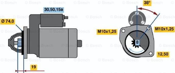 BOSCH 0 986 013 501 - Motorino d'avviamento autozon.pro