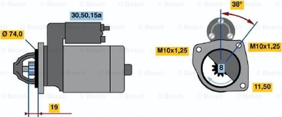 BOSCH 0 986 013 511 - Motorino d'avviamento autozon.pro