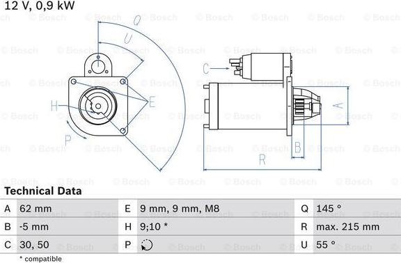 BOSCH 0 986 013 850 - Motorino d'avviamento autozon.pro