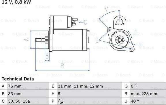 BOSCH 0 986 012 600 - Motorino d'avviamento autozon.pro