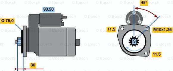 BOSCH 0 986 012 851 - Motorino d'avviamento autozon.pro