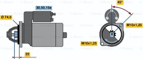 BOSCH 0 986 012 861 - Motorino d'avviamento autozon.pro