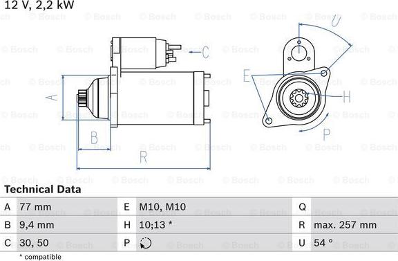 BOSCH 0 986 017 611 - Motorino d'avviamento autozon.pro