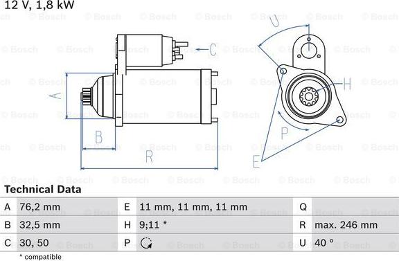 BOSCH 0 986 017 000 - Motorino d'avviamento autozon.pro