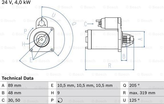 BOSCH 0 986 017 240 - Motorino d'avviamento autozon.pro