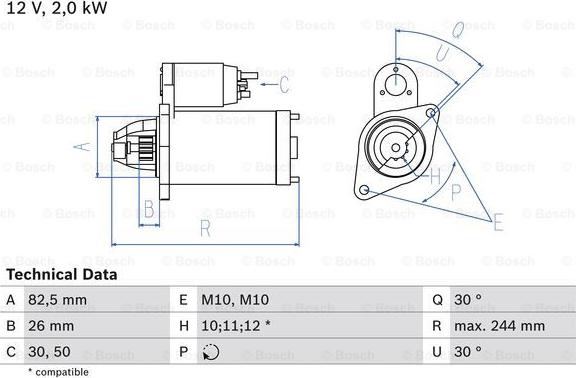 BOSCH 0 986 017 260 - Motorino d'avviamento autozon.pro