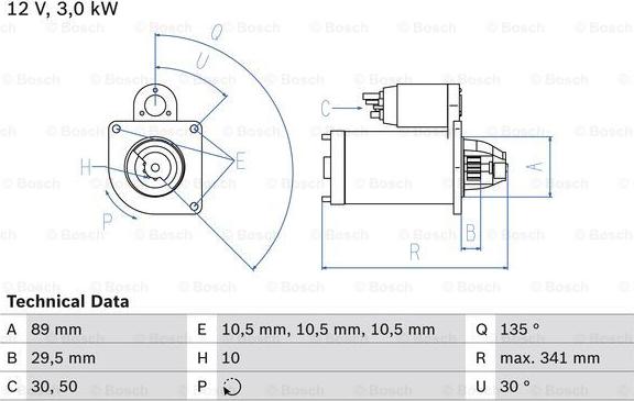 BOSCH 0 986 017 750 - Motorino d'avviamento autozon.pro