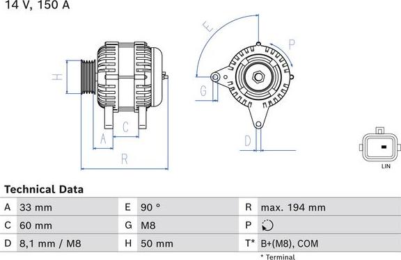 BOSCH 0 986 084 690 - Alternatore autozon.pro