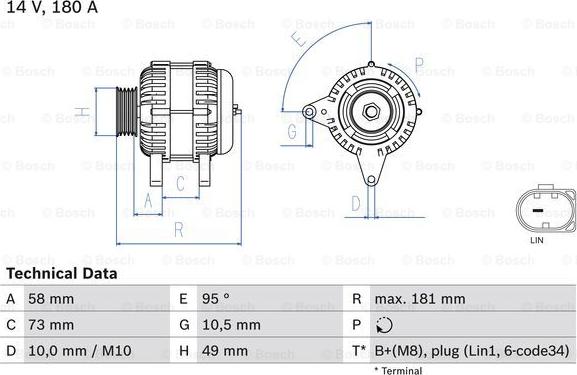 BOSCH 0 986 084 630 - Alternatore autozon.pro