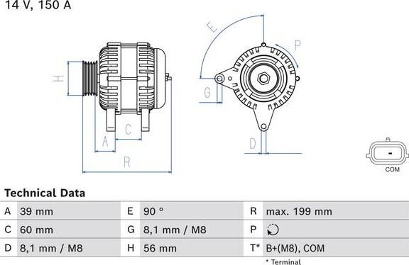 BOSCH 0 986 084 070 - Alternatore autozon.pro