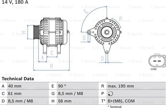 BOSCH 0 986 084 250 - Alternatore autozon.pro