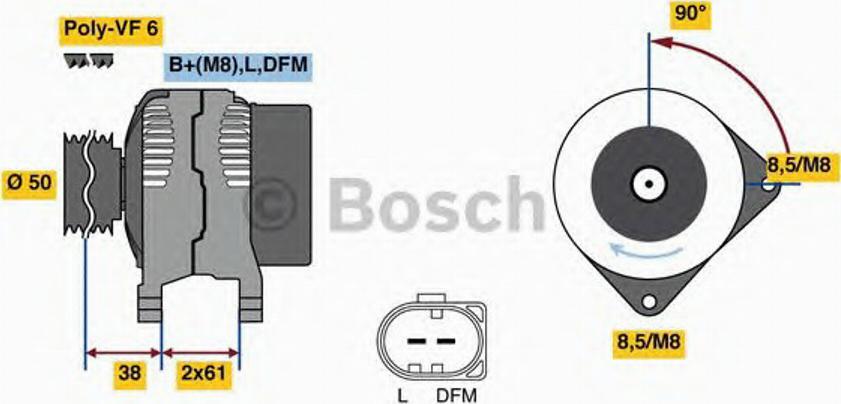 BOSCH 0986080970 - Alternatore autozon.pro