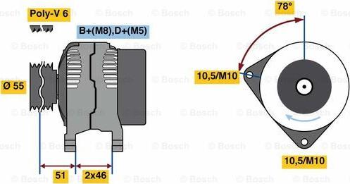 BOSCH 0 986 080 530 - Alternatore autozon.pro