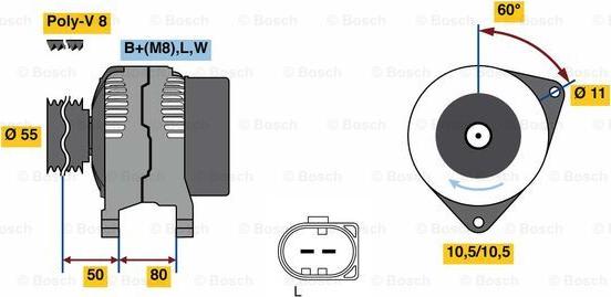 BOSCH 0 986 080 070 - Alternatore autozon.pro