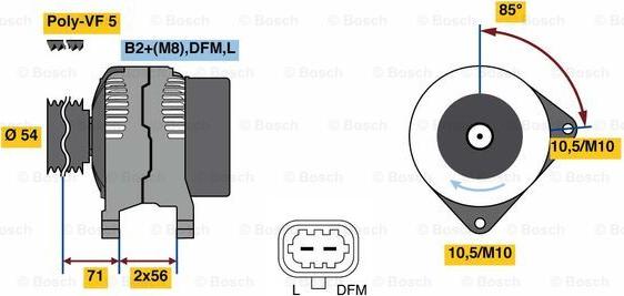 BOSCH 0 986 080 100 - Alternatore autozon.pro