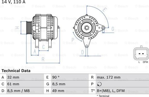 BOSCH 0 986 080 330 - Alternatore autozon.pro