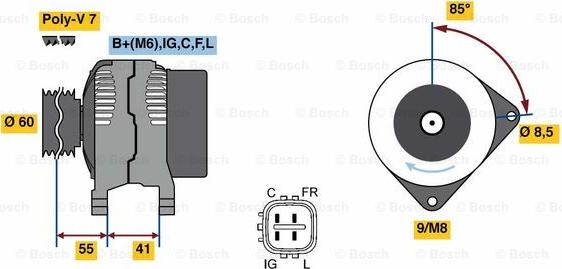 BOSCH 0 986 080 730 - Alternatore autozon.pro