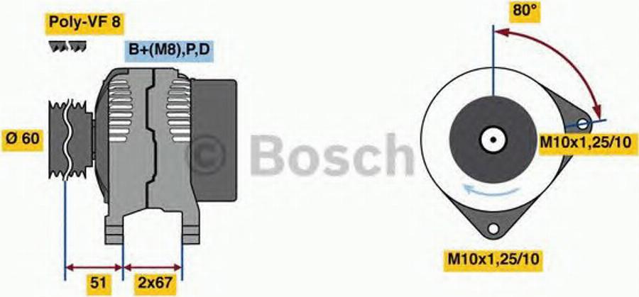 BOSCH 0986081130 - Alternatore autozon.pro