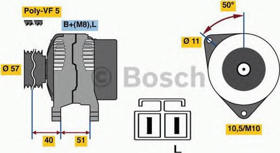 BOSCH 0 986 081 310 - Alternatore autozon.pro