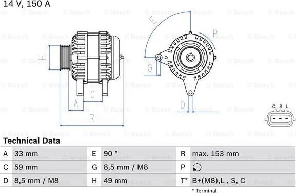 BOSCH 0 986 083 540 - Alternatore autozon.pro