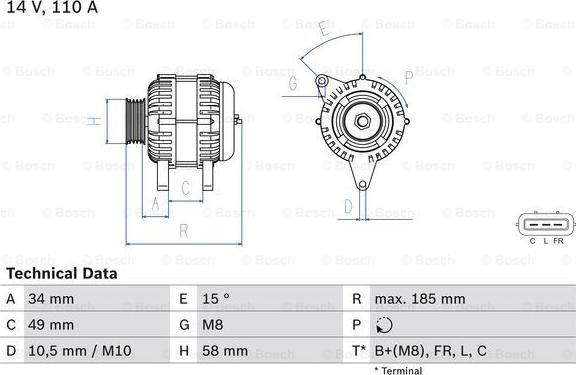 BOSCH 0 986 083 550 - Alternatore autozon.pro