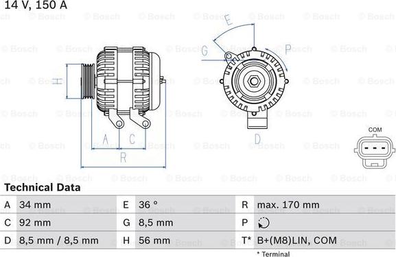 BOSCH 0 986 083 070 - Alternatore autozon.pro