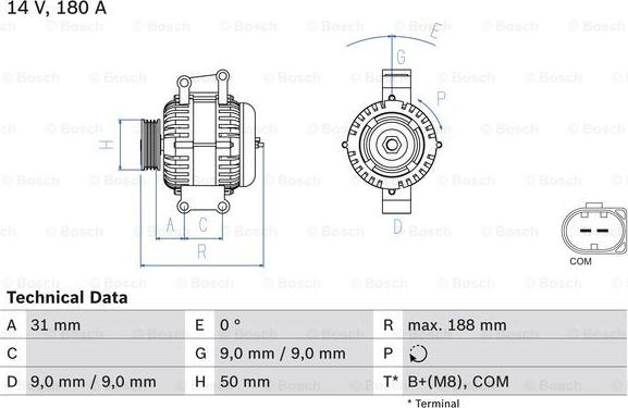 BOSCH 0 986 082 500 - Alternatore autozon.pro