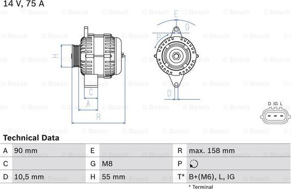 BOSCH 0 986 082 830 - Alternatore autozon.pro