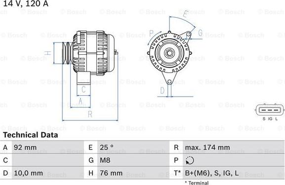 BOSCH 0 986 082 780 - Alternatore autozon.pro