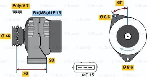 BOSCH 0 986 039 650 - Alternatore autozon.pro