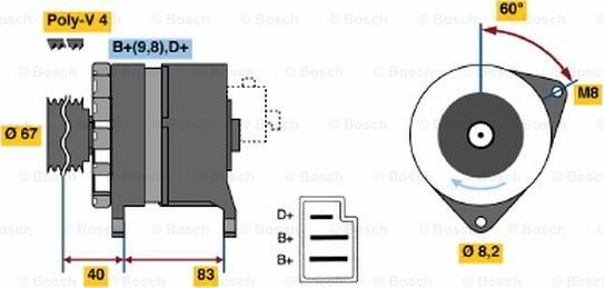 BOSCH 0 986 036 611 - Alternatore autozon.pro