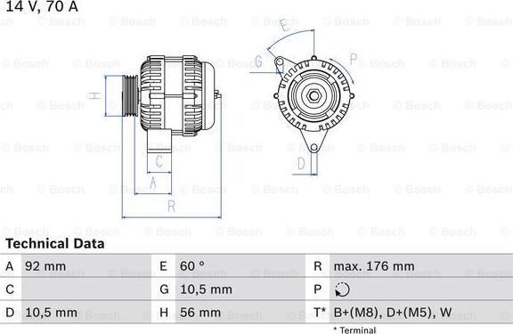 BOSCH 0 986 036 820 - Alternatore autozon.pro