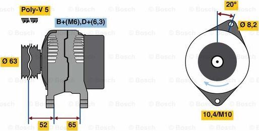 BOSCH 0 986 036 871 - Alternatore autozon.pro