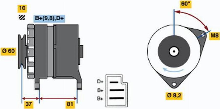 BOSCH 0986030770 - Alternatore autozon.pro