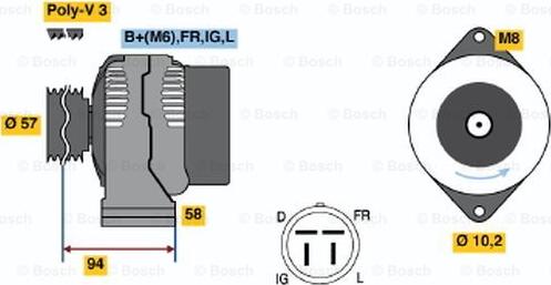 BOSCH 0 986 038 571 - Alternatore autozon.pro