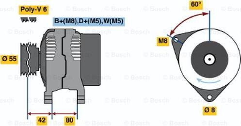 BOSCH 0 986 038 650 - Alternatore autozon.pro