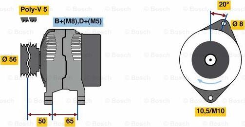 BOSCH 0 986 038 801 - Alternatore autozon.pro