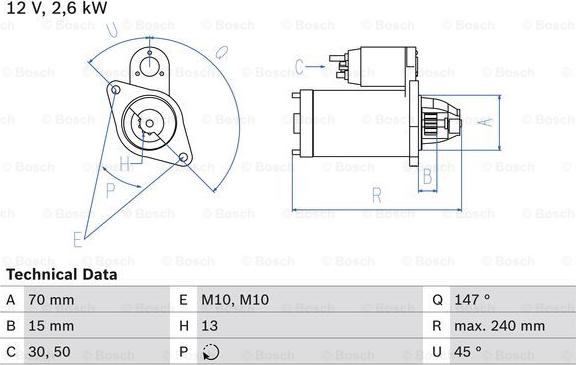 BOSCH 0 986 024 530 - Motorino d'avviamento autozon.pro