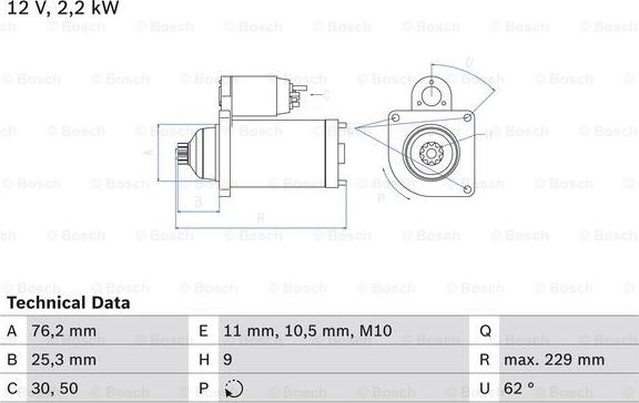 BOSCH 0 986 024 050 - Motorino d'avviamento autozon.pro