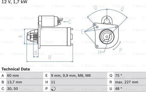 BOSCH 0 986 024 060 - Motorino d'avviamento autozon.pro