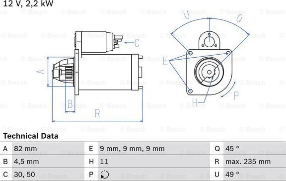 BOSCH 0 986 025 550 - Motorino d'avviamento autozon.pro