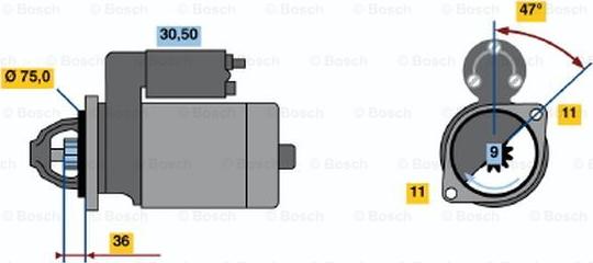 BOSCH 0 986 020 441 - Motorino d'avviamento autozon.pro