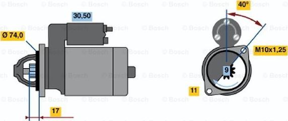 BOSCH 0 986 020 541 - Motorino d'avviamento autozon.pro