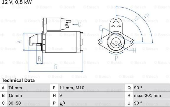 BOSCH 0 986 020 551 - Motorino d'avviamento autozon.pro