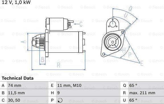 BOSCH 0 986 020 571 - Motorino d'avviamento autozon.pro