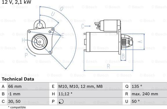 BOSCH 0 986 020 131 - Motorino d'avviamento autozon.pro